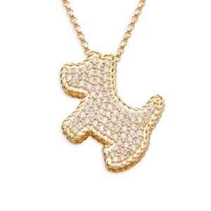Gold Dog Pendant Necklace